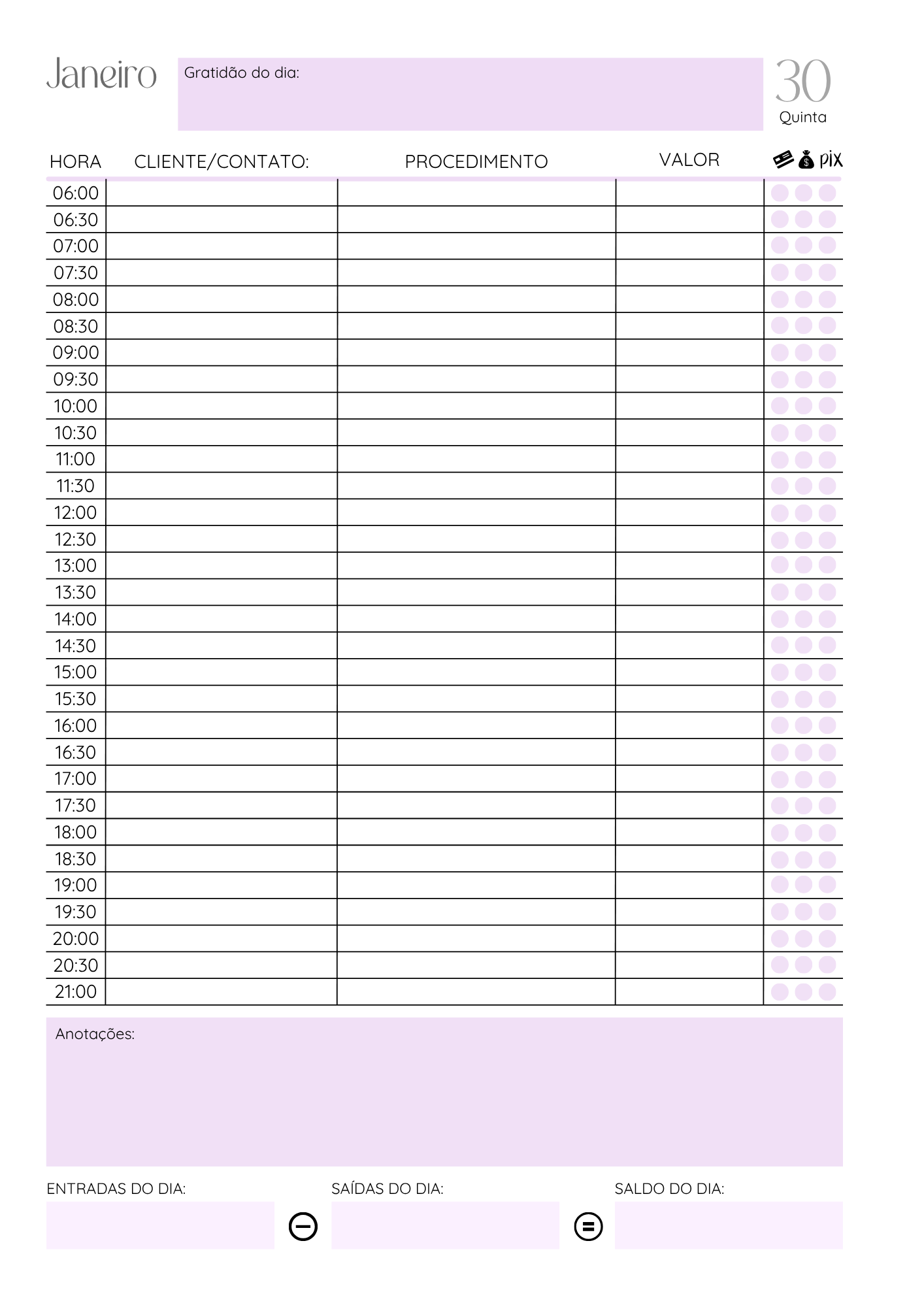 Agenda para área da beleza - página 3