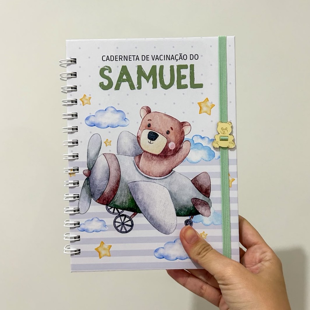 Caderneta personalizada do Samuel