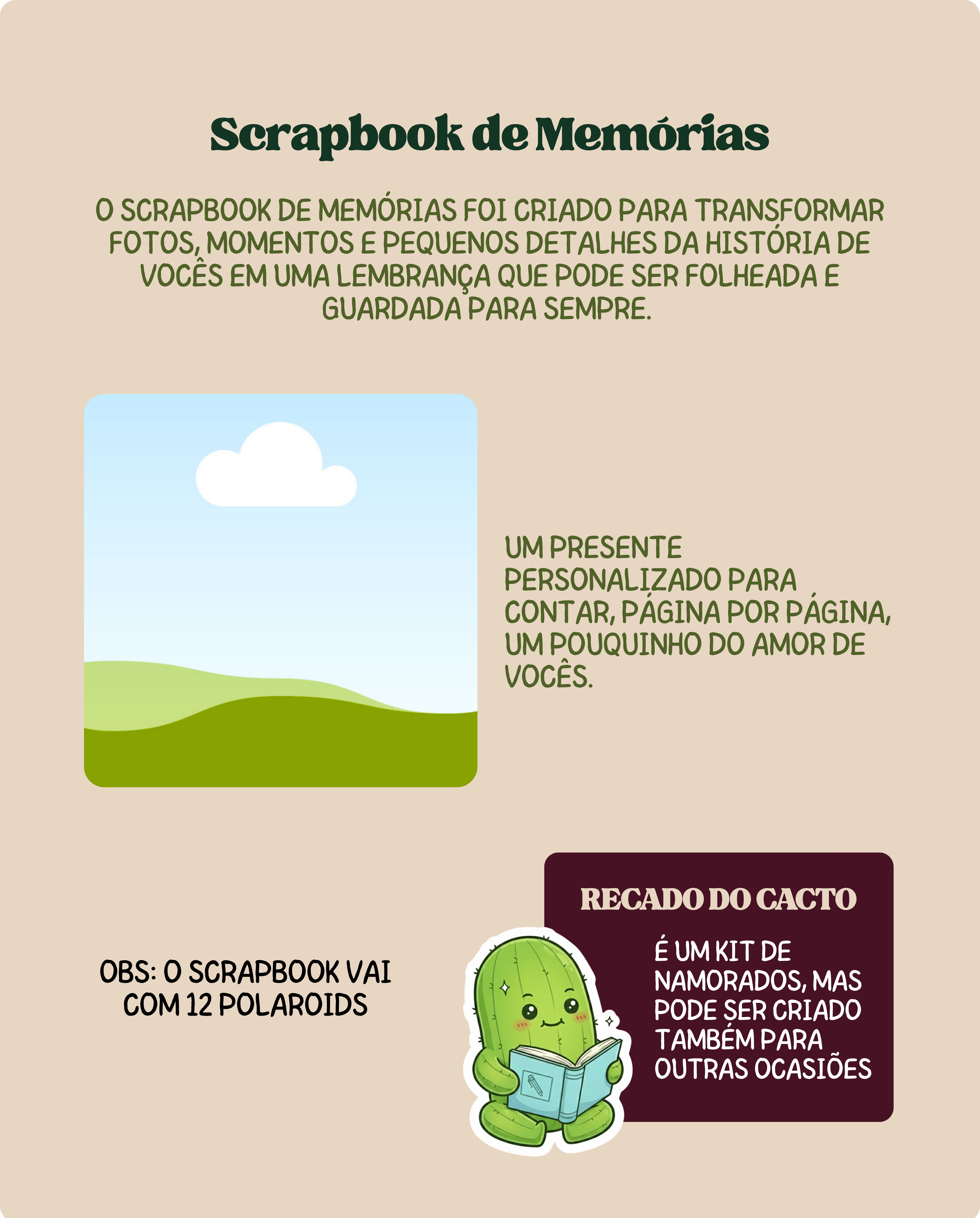 Scrapbook de Memórias - transforme fotos, momentos e pequenos detalhes da história de vocês em uma lembrança que pode ser folheada e guardada para sempre