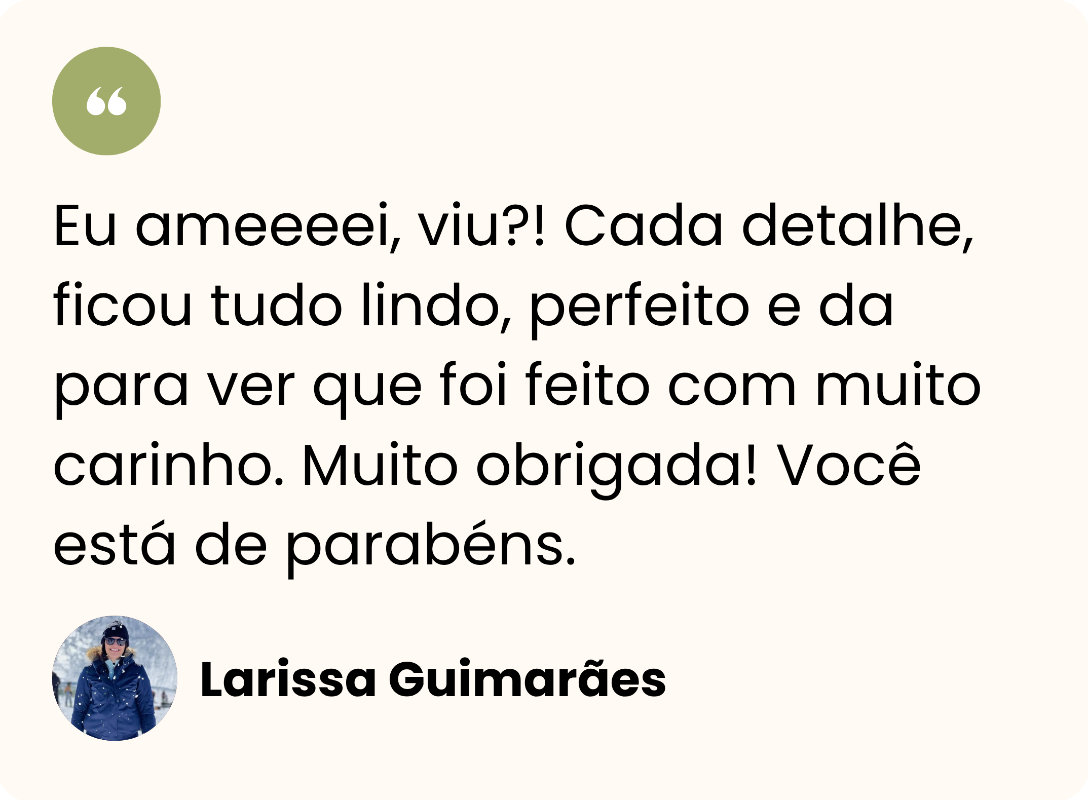 Depoimento de Larissa Guimarães