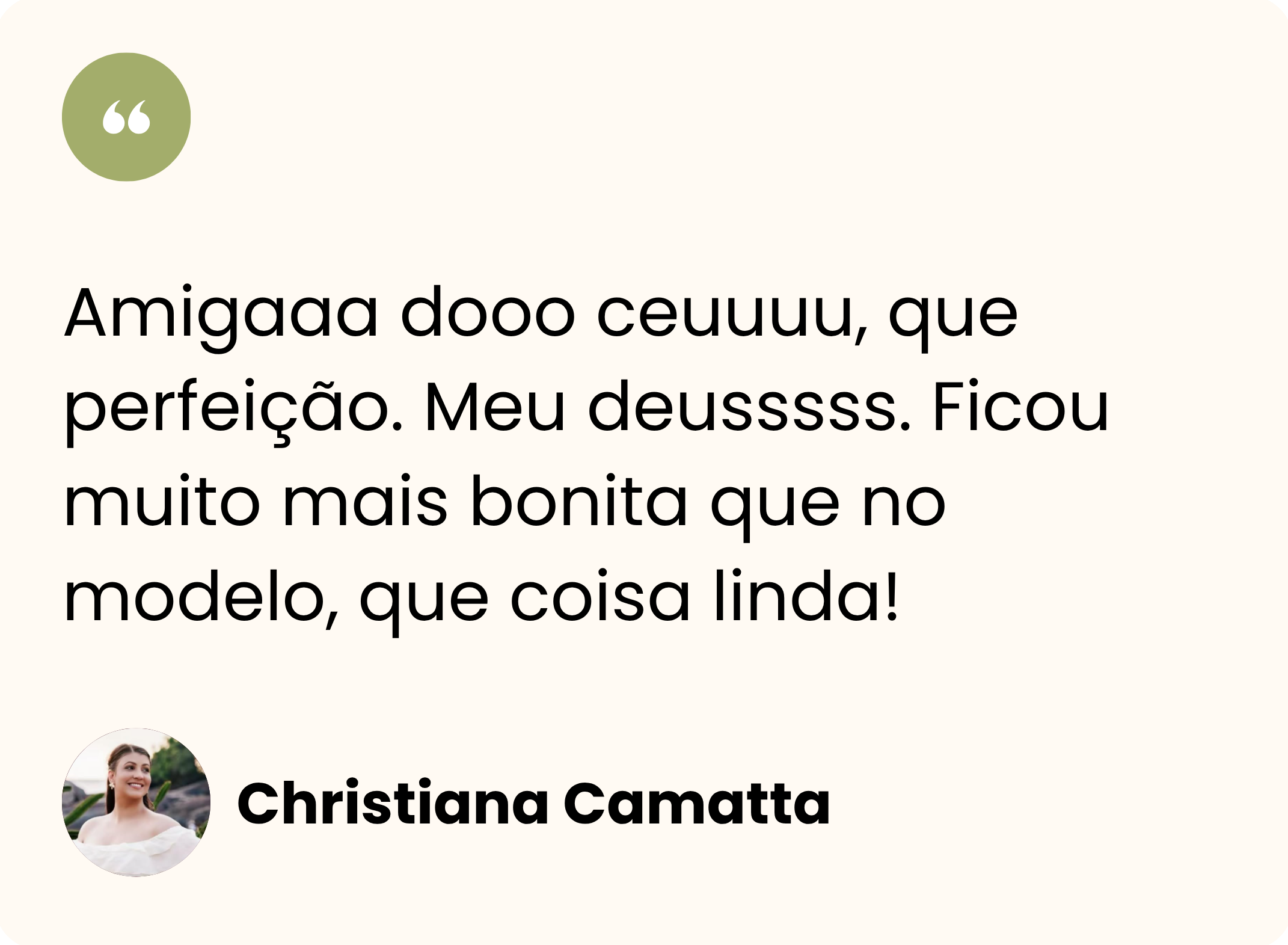 Depoimento de Christiana Camatta